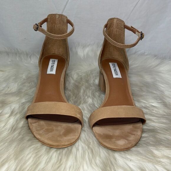 Steve Madden Irenee Tan Suede Ankle Strap Sandals Sz 8 - Picture 3 of 8